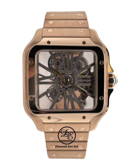 cartier santos skeleton 18k.